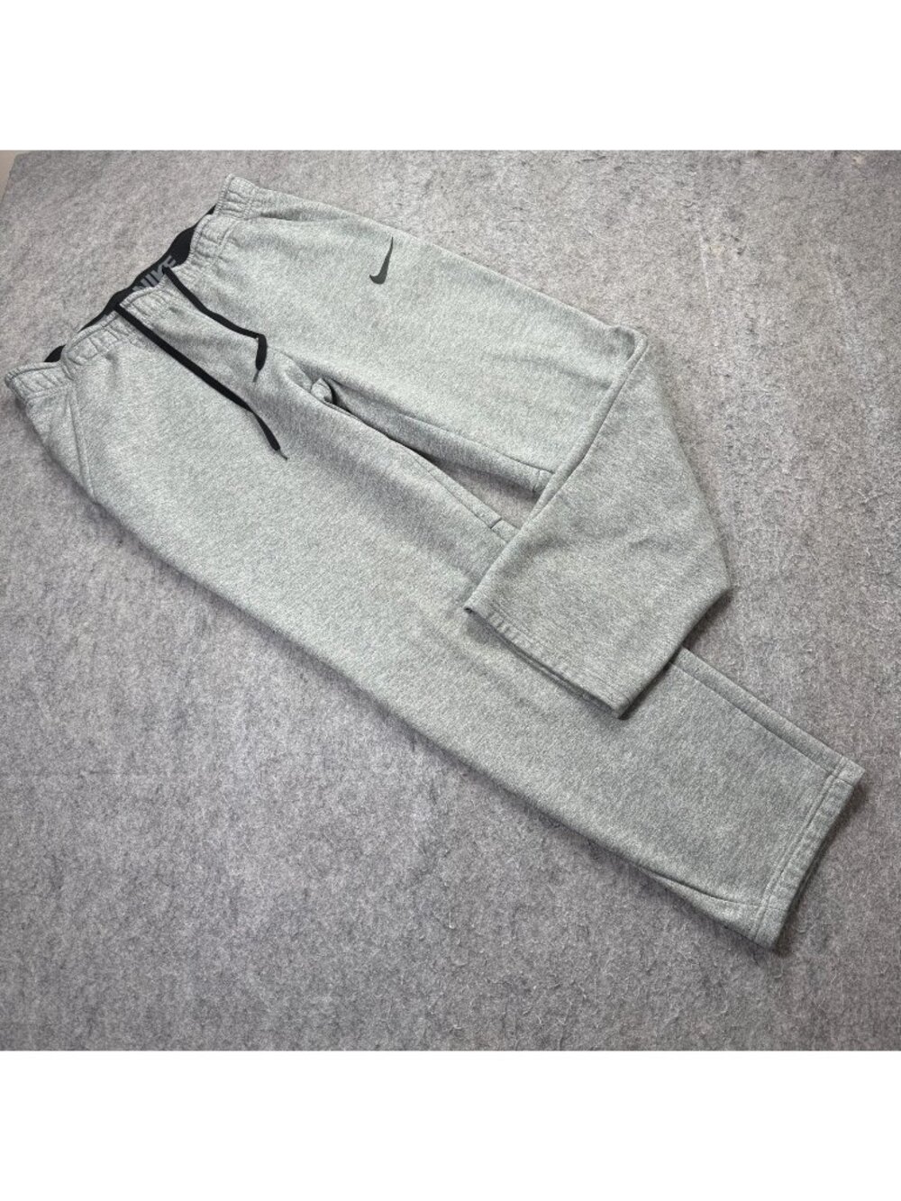Nike THERMA-FIT Sweatpants Men L Gray Open Hem Fleece Relaxed 29" 932253 b065